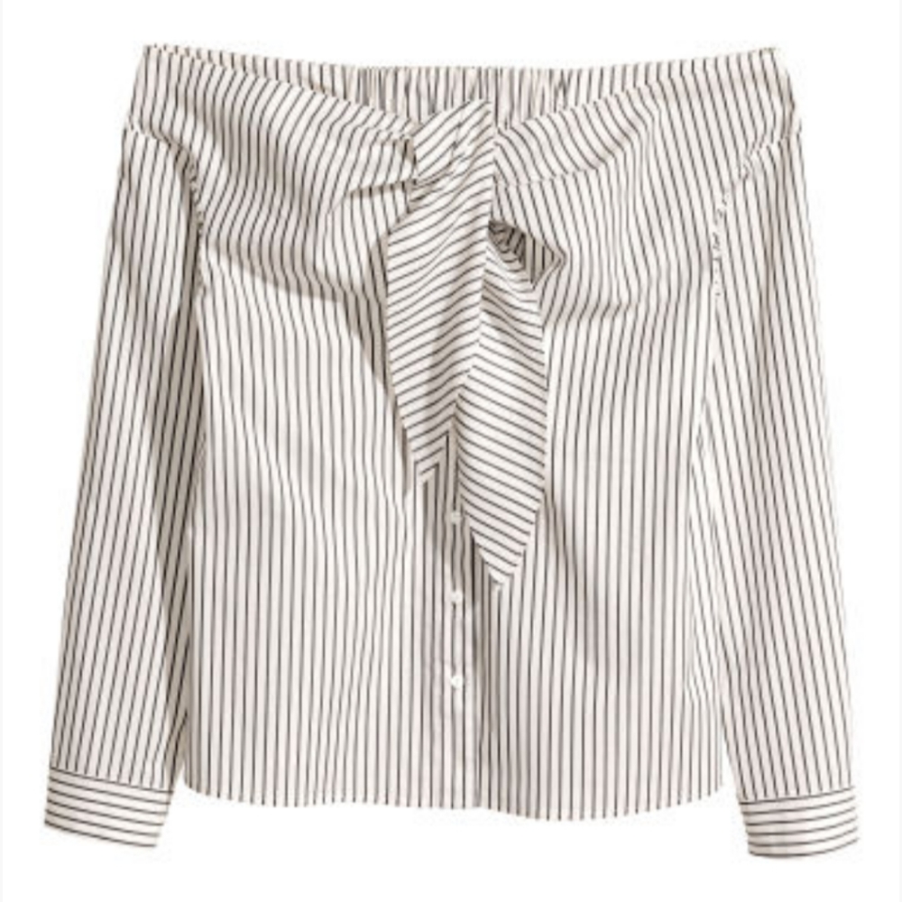 4/$25 H&M Striped Off The Shoulder Top